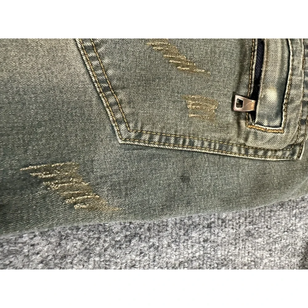 Balmain Paris 34x31 Moto Biker Distressed Slim Designer Jeans Made In Italy